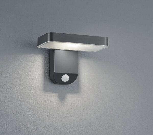 Trio R22261142 LED zahradní nástěnné solární svítidlo se senzorem Esquel 1x4,5W | 290lm | 3000K | IP44 - s pohybovým čidlem