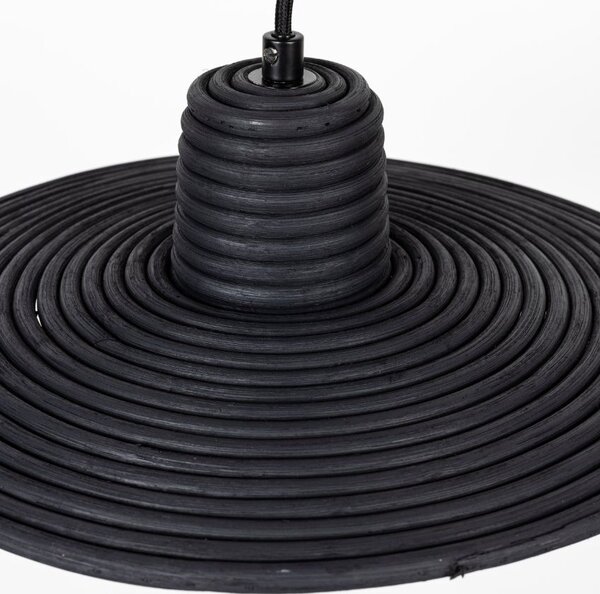 Černé ratanové závěsné světlo ZUIVER BALANCE 35 cm