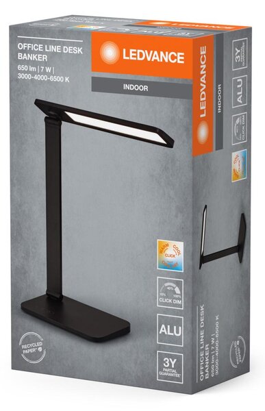 LEDVANCE LED stolní lampa Office Line Desk Banker 7W CCT Dimmable černé 4058075842946