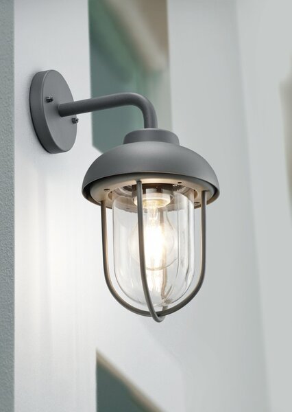 Trio 202760142 zahradní nástěnná lampa Duero 1x40W | E27 | IP44 - antracitová, industriální