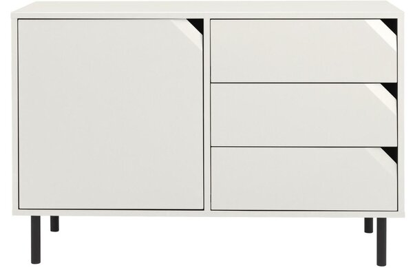 Matně bílá lakovaná komoda Tenzo Corner 118 x 43 cm, nízká