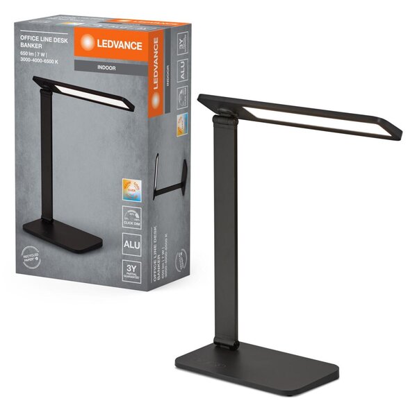 LEDVANCE LED stolní lampa Office Line Desk Banker 7W CCT Dimmable černé 4058075842946
