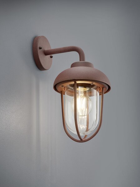 Trio 202760124 zahradní nástěnná lampa Duero 1x40W | E27 | IP44 - hnědá patina, industriální