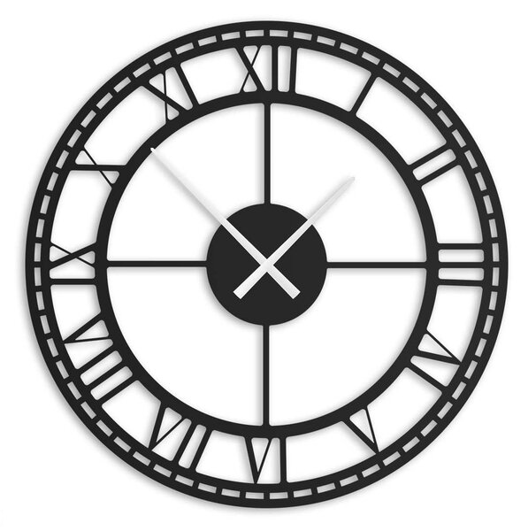 Nástěnné kovové hodiny Vintage L 60 cm černé