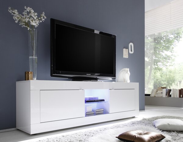 TV stolek BASIC II (Bílá lesk)