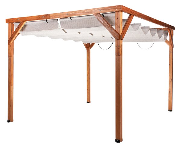 Zahradní pavilon VILLAROSA 320 cm 380 cm Borovicové dřevo Hnědá/Béžová