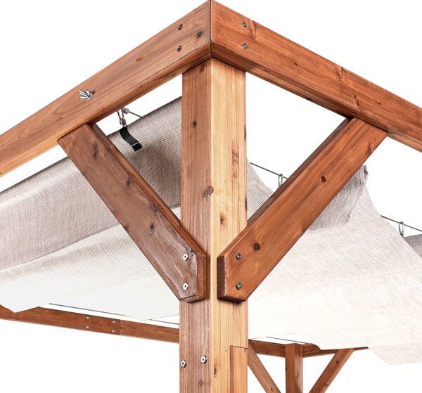 Zahradní pavilon VILLAROSA 320 cm 380 cm Borovicové dřevo Hnědá/Béžová