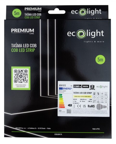 LED páska digitální COB 24V 5m 65W 3000K 1170lm digitální efekt tekoucí vody