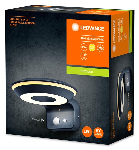 LEDVANCE LED venkovní nástěnné solární svítidlo ENDURA Style s čidlem 3.6W 3000K 4058075763210