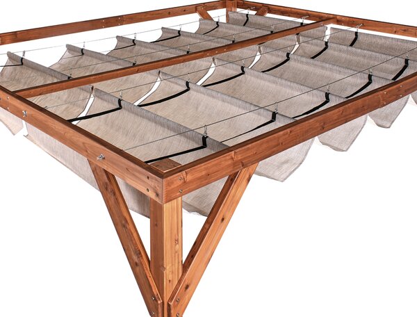 Zahradní pavilon VILLAROSA 320 cm 380 cm Borovicové dřevo Hnědá/Béžová