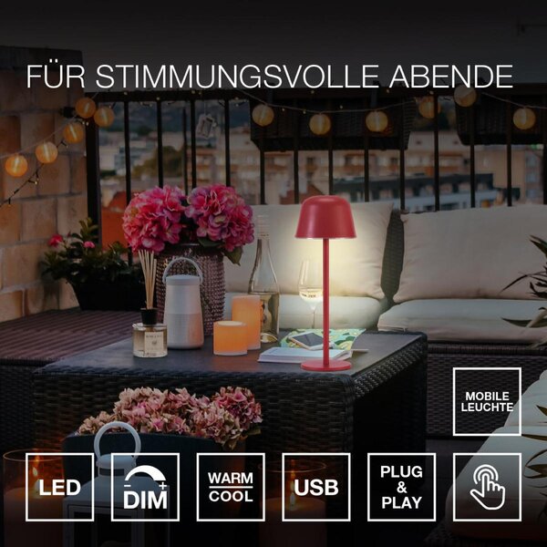 LEDVANCE LED venkovní stolní lampa Endura Style CCT USB béžová 4099854185342