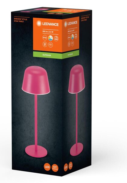LEDVANCE LED venkovní stolní lampa Endura Style CCT USB magenta 4099854185380