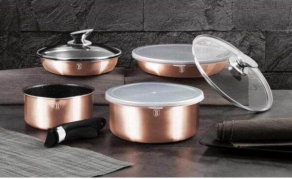 Sada nádobí s odnímatelnou rukojetí 9 ks Rosegold Metallic Line