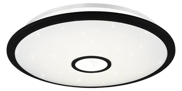 Trio 679110032 LED přisazené stropní svítidlo Okinawa 1x50W | 5000lm | 3000-5500K | IP20 - stmívatelné, funkce nočního osvětlení, dálkové ovládání, paměťová funkce, nastavení teploty osvětlení, hvězdný efekt, černá s bílou