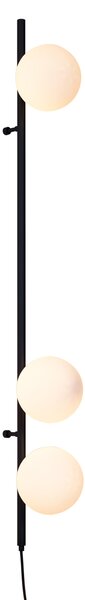 Designová nástěnná lampa černá s matným sklem 3-světla - Vertical