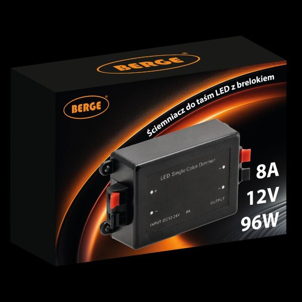 Stmívač LED ovladače pro pásky 12V 24V MONO regulátor s dálkovým ovládáním 8A 96W