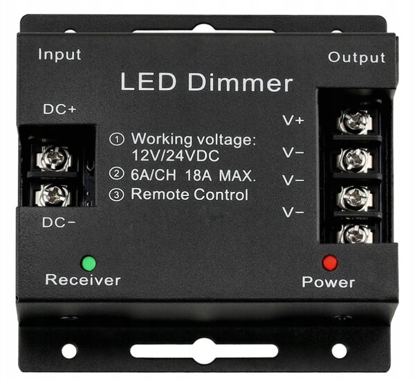 LED stmívač s dálkovým ovládáním pro pásky 18A 216W 12V 24V dotykový mono