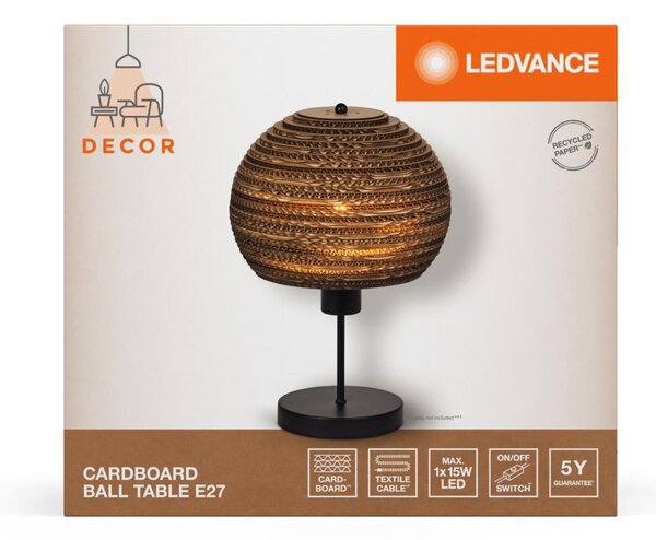 LEDVANCE stolní lampa Cardboard Ball E27 hnědá 4058075837140