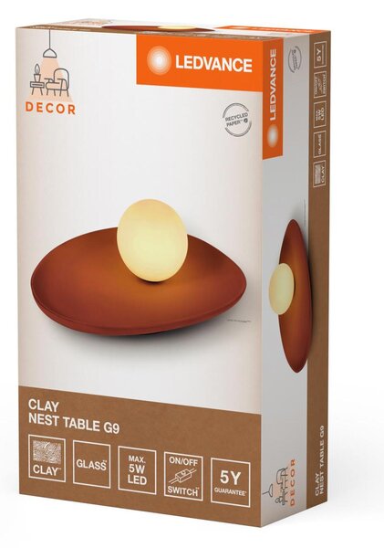 LEDVANCE stolní lampa Clay Nest 1xG9 hnědá 4058075841123