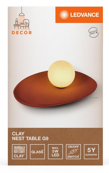 LEDVANCE stolní lampa Clay Nest 1xG9 hnědá 4058075841123
