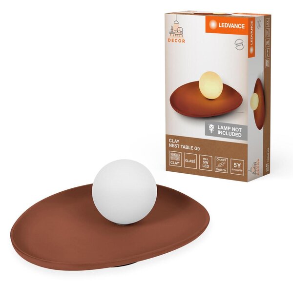 LEDVANCE stolní lampa Clay Nest 1xG9 hnědá 4058075841123