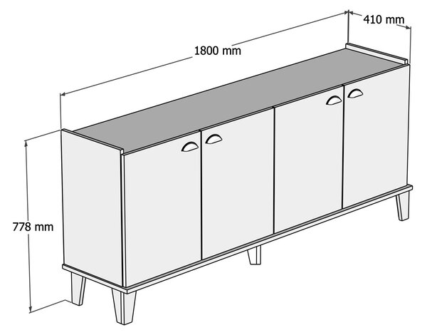 ASIR Komoda SUMER H3020 dub bílá