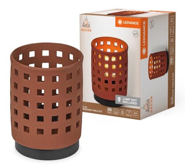 LEDVANCE stolní lampa Clay Windows 1xE27 hnědá 4058075841024