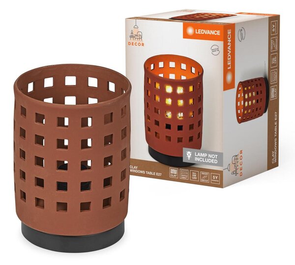 LEDVANCE stolní lampa Clay Windows 1xE27 hnědá 4058075841024
