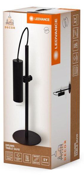 LEDVANCE stolní lampa Drums GU10 černá 4058075838543