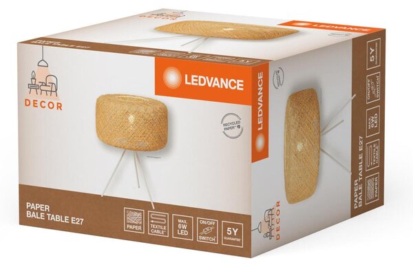 LEDVANCE stolní lampa Paper Bale 1xE27 béžová 4058075840904
