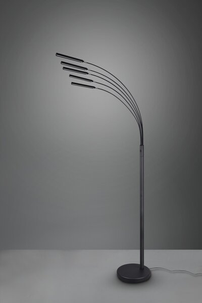 Trio R41031532 LED stojací svítidlo Reed 5x3,5W | 1750lm | 3000K | IP20 - vypínač na těle, paměťová funkce, 3 fázové stmívání, černá