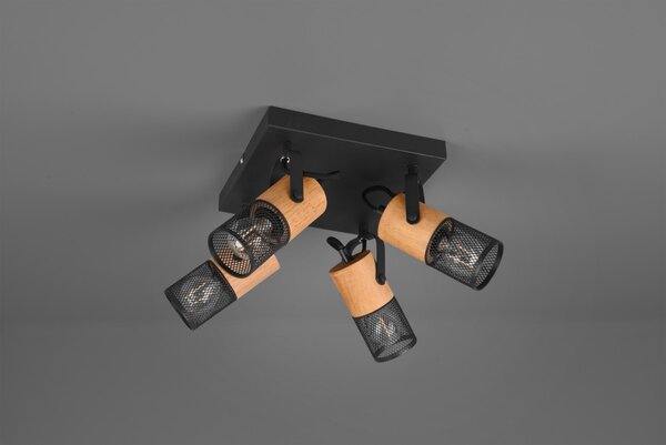 Trio 804300432 přisazené stropní bodové svítidlo Tosh 4x40W | E14 | IP20 - černá s hnědou