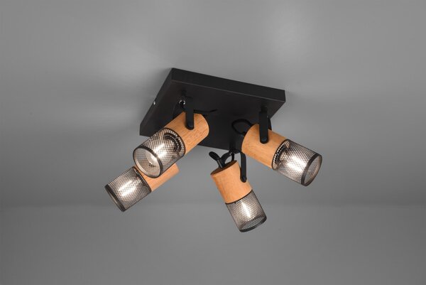Trio 804300432 přisazené stropní bodové svítidlo Tosh 4x40W | E14 | IP20 - černá s hnědou