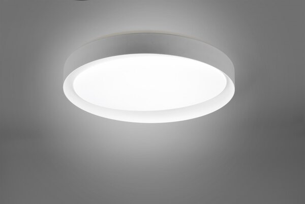 Trio R62712411 LED stropní svítidlo Zeta 1x24W | 2000lm | 2700-6500K | IP20 - stmívatelné, nastavení teploty osvětlení, dálkové ovládání, šedá s bílou