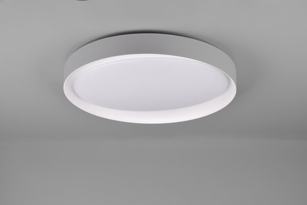 Trio R62712411 LED stropní svítidlo Zeta 1x24W | 2000lm | 2700-6500K | IP20 - stmívatelné, nastavení teploty osvětlení, dálkové ovládání, šedá s bílou