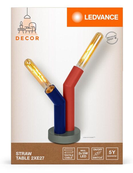 LEDVANCE stolní lampa Straw 2xE27 multicolor 4058075838864