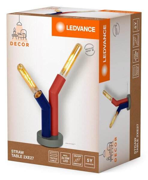 LEDVANCE stolní lampa Straw 2xE27 multicolor 4058075838864