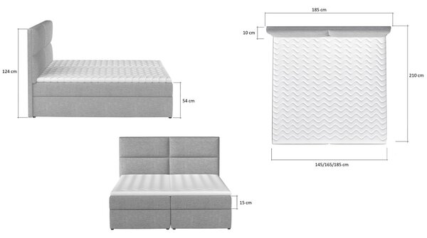 CASARREDO ANGELINA 13 boxpringová postel 140 x 200 cm, Sawana 05