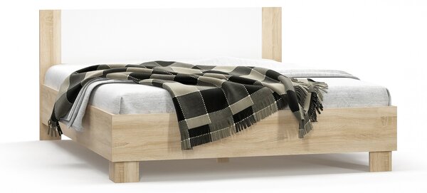 Manželská postel 160 cm Marlon (dub sonoma + bíla) (s roštem). 787043