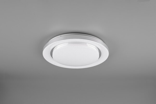Trio R67041000 stropní svítidlo Atria 1x18W | 2000lm | 3000-6000K | IP20 - stmívatelné, nastavení teploty osvětlení, paměťová funkce, funkce nočního osvětlení, dálkové ovládání, efekt hvězdné oblohy, bílá