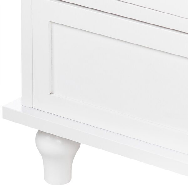 Prosklená komoda CARLET 71 cm Bílá