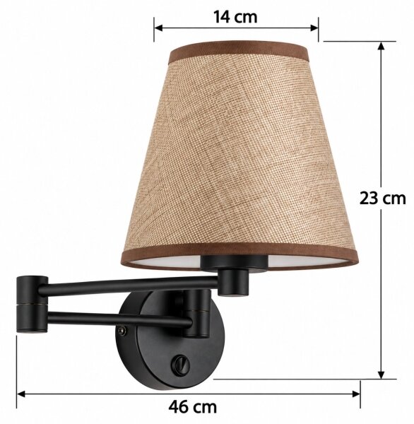 BRILAGI - Nástěnná lampa NUBILA 1xE27/15W/230V hnědá/černá