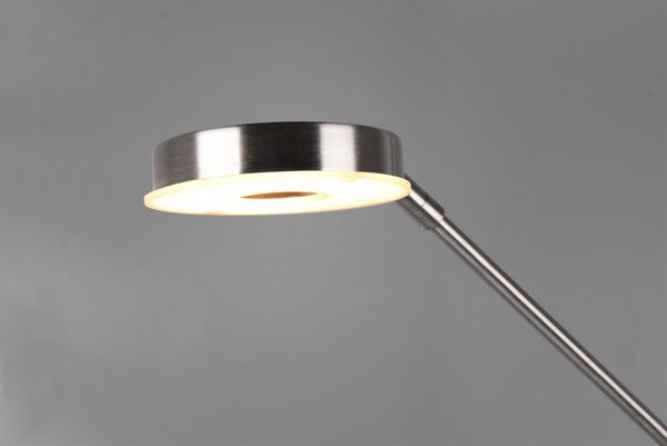 Trio 424210307 LED stojací svítidlo Barrie 1x32W + 1x6W | 4600lm | 2700-4000K | IP20 - zabudovaný stmívač, paměťová funkce, nastavení teploty osvětlení, otočná ramena, oddělené vypínače, nikl