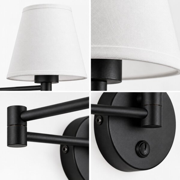BRILAGI - Nástěnná lampa NUBILA 1xE27/15W/230V bílá/černá