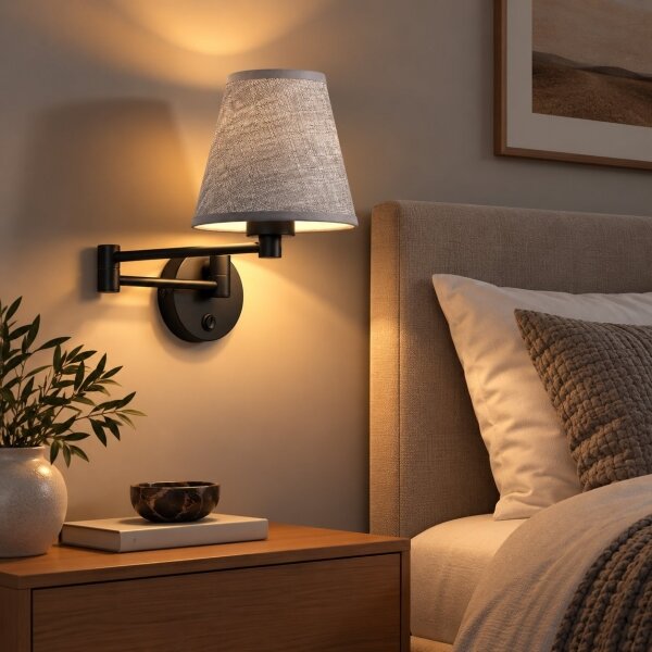 BRILAGI - Nástěnná lampa NUBILA 1xE27/15W/230V šedá/černá