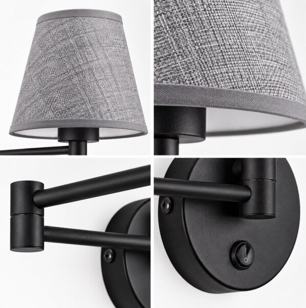 BRILAGI - Nástěnná lampa NUBILA 1xE27/15W/230V šedá/černá