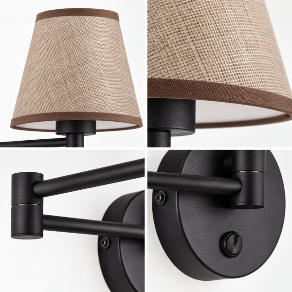 BRILAGI - Nástěnná lampa NUBILA 1xE27/15W/230V hnědá/černá