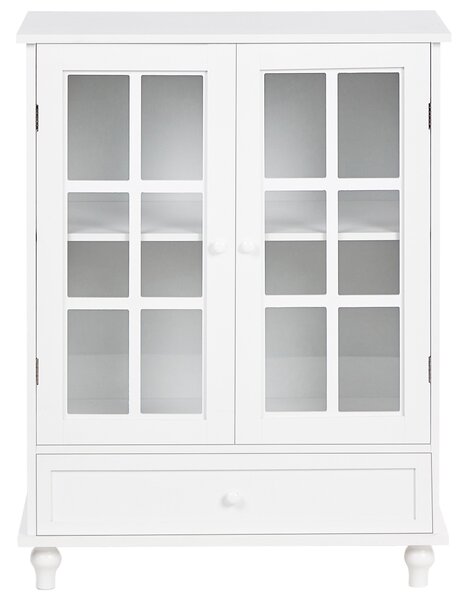 Prosklená komoda CARLET 71 cm Bílá