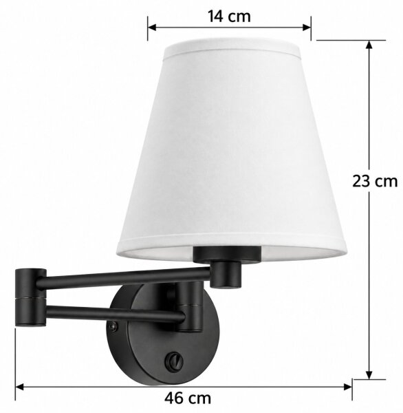 BRILAGI - Nástěnná lampa NUBILA 1xE27/15W/230V bílá/černá