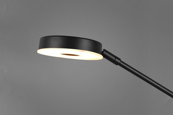 Trio 424210332 LED stojací svítidlo Barrie 1x32W + 1x6W | 4600lm | 2700-4000K | IP20 - zabudovaný stmívač, paměťová funkce, nastavení teploty osvětlení, otočná ramena, oddělené vypínače, černá